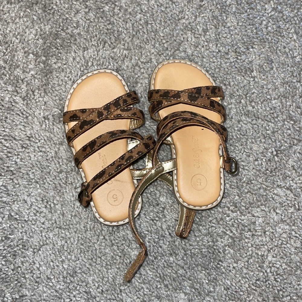 Leopard Print Sandals Girls Size 5